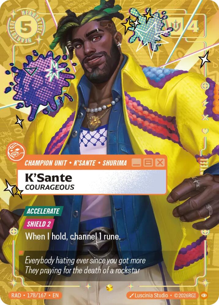 K'Sante, Courageous (Overnumbered) (178/167) [Radiance] - The Mythic Store | 24h Order Processing