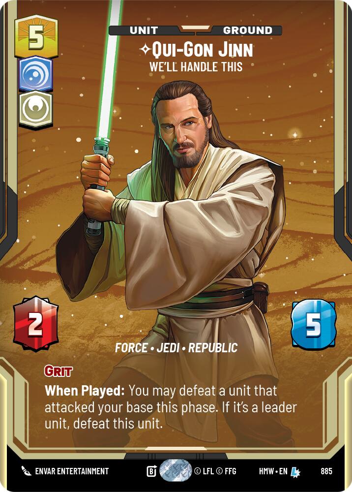 Qui-Gon Jinn - We'll Handle This (885) (Prestige Foil) (885) [Homeworlds] - The Mythic Store | 24h Order Processing