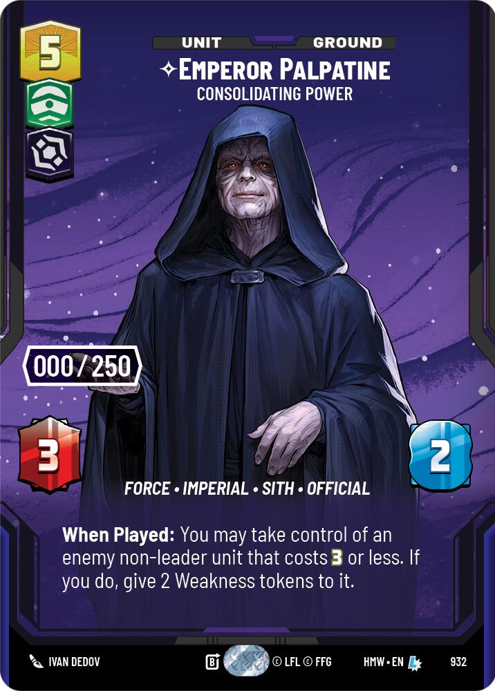 Emperor Palpatine - Consolidating Power (932) (Serialized) (932) [Homeworlds] - The Mythic Store | 24h Order Processing