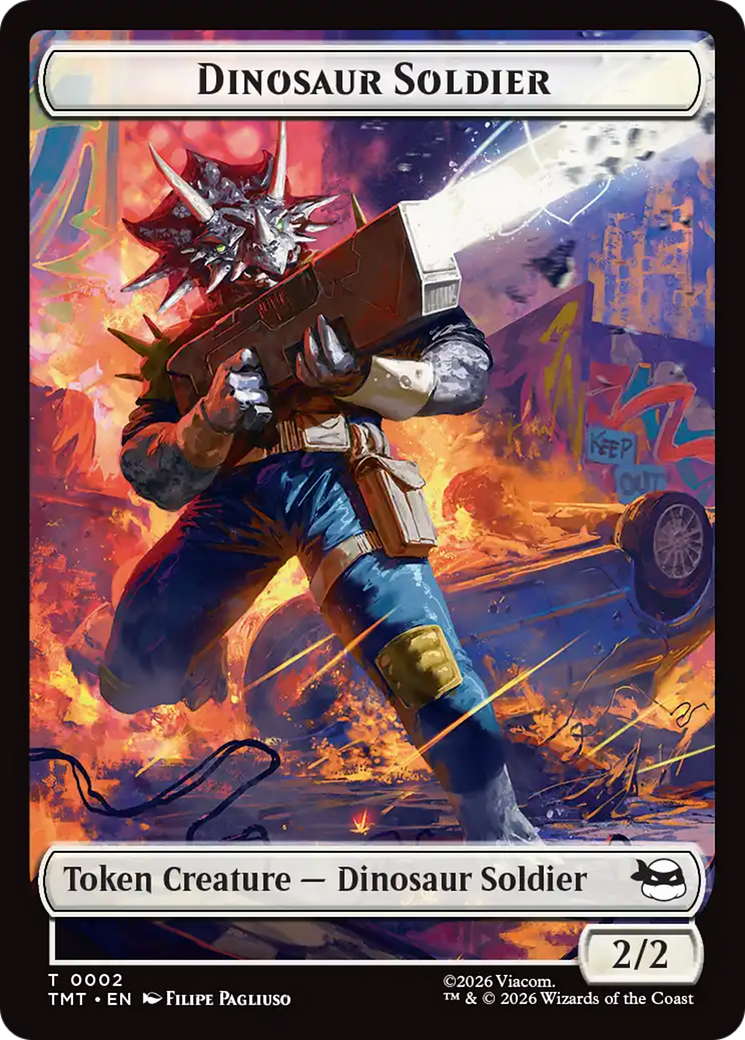 Dinosaur Soldier // Copy Double-Sided Token [Teenage Mutant Ninja Turtles Tokens] - The Mythic Store | 24h Order Processing
