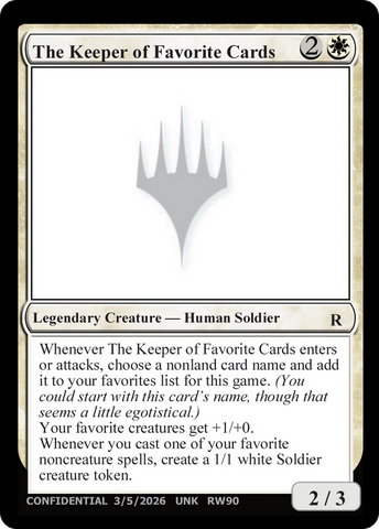 The Keeper of Favorite Cards (3/5/2026) [Unknown Event] - The Mythic Store | 24h Order Processing