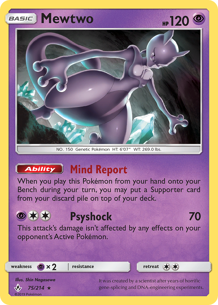 Mewtwo (75/214) [Sun & Moon: Unbroken Bonds] - The Mythic Store | 24h Order Processing