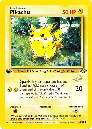 Pikachu (60/64) (W Stamped Promo) [Jungle 1st Edition] - The Mythic Store | 24h Order Processing