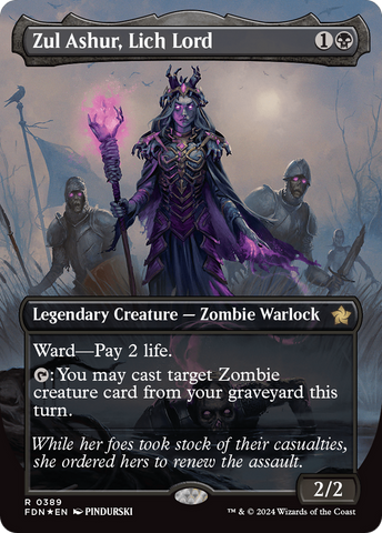 Zul Ashur, Lich Lord (Borderless) (Mana Foil) [Foundations] - The Mythic Store | 24h Order Processing