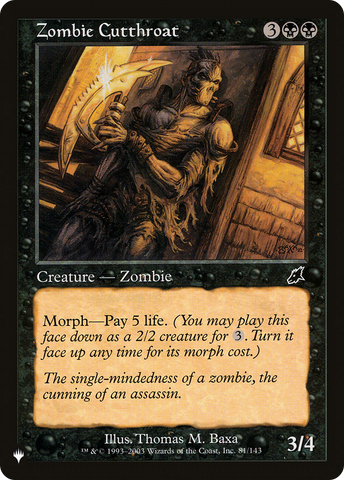 Zombie Cutthroat [The List] - The Mythic Store | 24h Order Processing