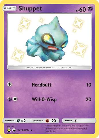 Shuppet (SV16/SV94) [Sun & Moon: Hidden Fates - Shiny Vault] - The Mythic Store | 24h Order Processing