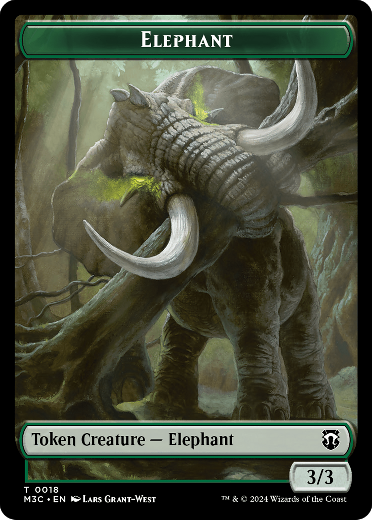 Zombie (Ripple Foil) // Elephant Double-Sided Token [Modern Horizons 3 Commander Tokens] - The Mythic Store | 24h Order Processing