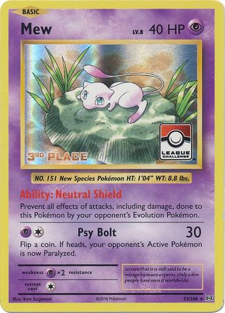 Mew (53/108) (League Promo 3rd Place) [XY: Evolutions] - The Mythic Store | 24h Order Processing