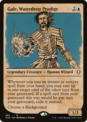 Gale, Waterdeep Prodigy (Showcase) [Commander Legends: Battle for Baldur's Gate] - The Mythic Store | 24h Order Processing