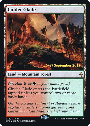 Cinder Glade [Battle for Zendikar Prerelease Promos] - The Mythic Store | 24h Order Processing