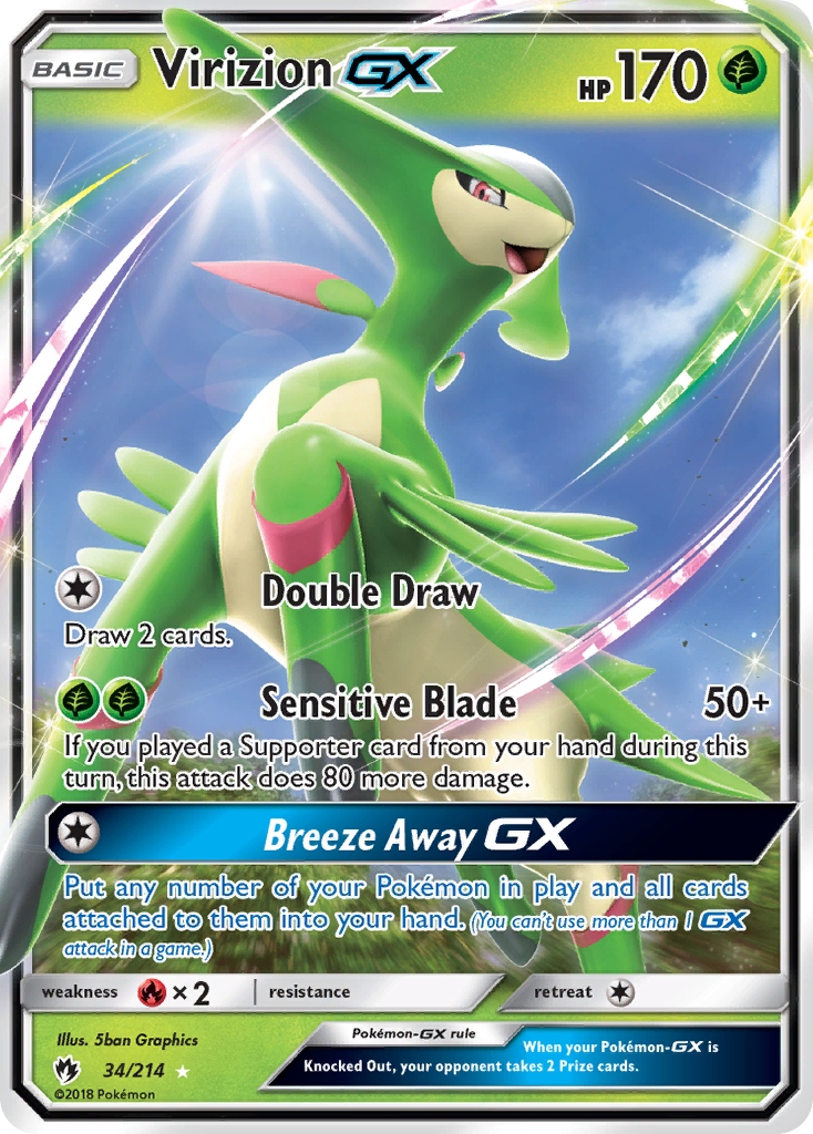 Virizion GX (34/214) [Sun & Moon: Lost Thunder] - The Mythic Store | 24h Order Processing