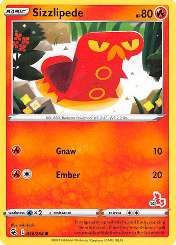 Sizzlipede (046/264) (Cinderace Stamp #14) [Battle Academy 2022] - The Mythic Store | 24h Order Processing