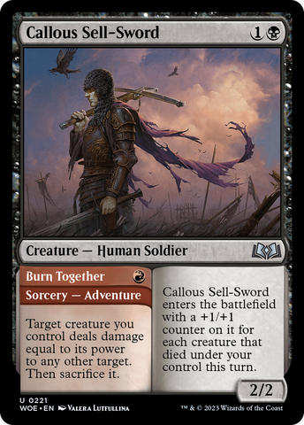 Callous Sell-Sword // Burn Together [Wilds of Eldraine] - The Mythic Store | 24h Order Processing