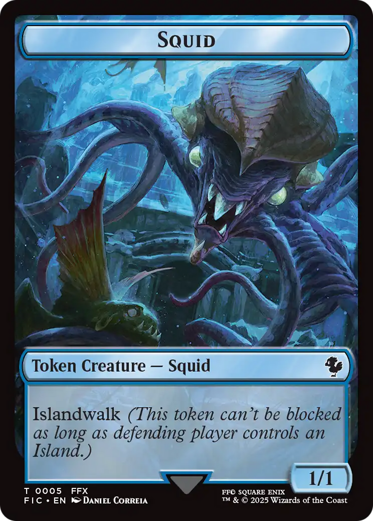 Spirit // Squid Double-Sided Token (Surge Foil) [FINAL FANTASY Commander Tokens] - The Mythic Store | 24h Order Processing