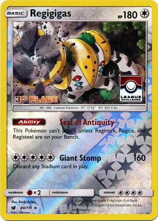 Regigigas (84/111) (League Promo 3rd Place) [Sun & Moon: Crimson Invasion] - The Mythic Store | 24h Order Processing