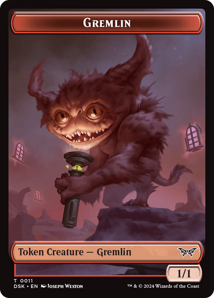 Emblem - Kaito, Bane of Nightmares // Gremlin Double-Sided Token [Duskmourn: House of Horror Tokens] - The Mythic Store | 24h Order Processing