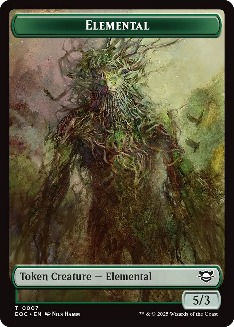 Elemental (0007) // Golem (0014) Double-Sided Token [Edge of Eternities Commander Tokens] - The Mythic Store | 24h Order Processing