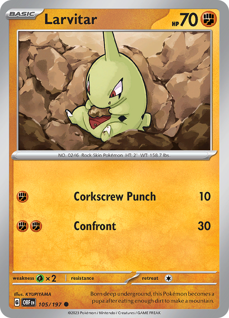 Larvitar (105/197) [Scarlet & Violet: Obsidian Flames] - The Mythic Store | 24h Order Processing