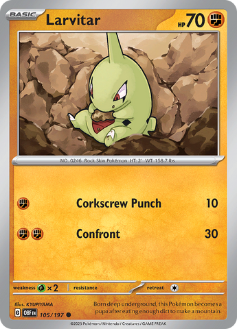 Larvitar (105/197) [Scarlet & Violet: Obsidian Flames] - The Mythic Store | 24h Order Processing