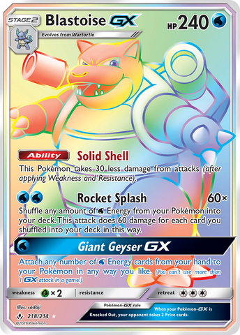 Blastoise GX (218/214) [Sun & Moon: Unbroken Bonds] - The Mythic Store | 24h Order Processing
