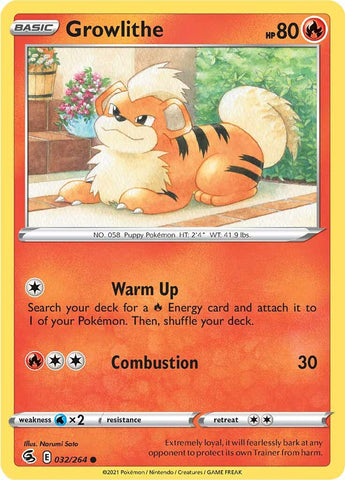 Growlithe (032/264) [Sword & Shield: Fusion Strike] - The Mythic Store | 24h Order Processing