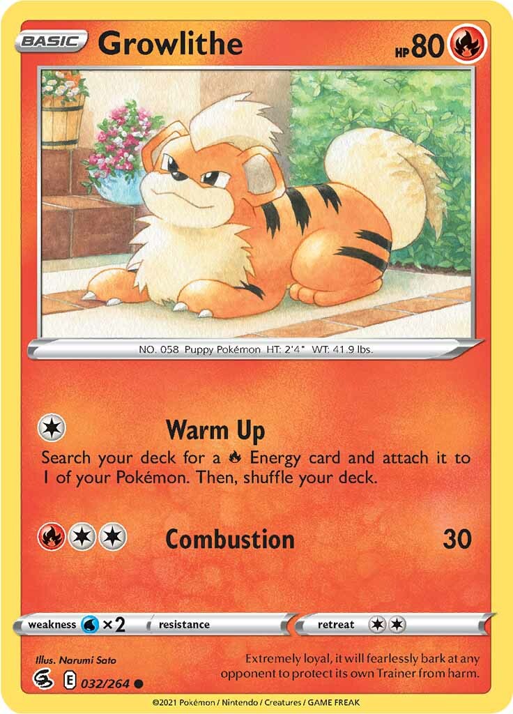 Growlithe (032/264) [Sword & Shield: Fusion Strike] - The Mythic Store | 24h Order Processing