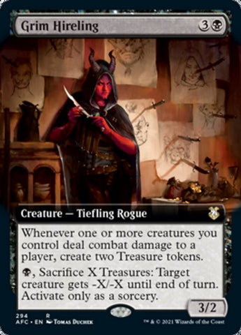 Grim Hireling (Extended Art) [Dungeons & Dragons: Adventures in the Forgotten Realms Commander] - The Mythic Store | 24h Order Processing