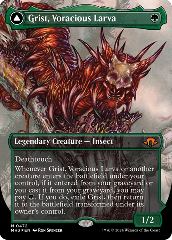 Grist, Voracious Larva // Grist, the Plague Swarm (Borderless) (Textured Foil) [Modern Horizons 3] - The Mythic Store | 24h Order Processing