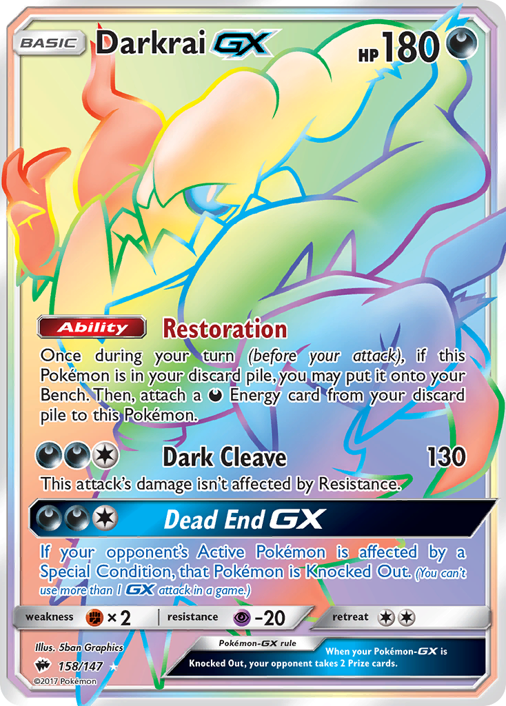 Darkrai GX (158/147) [Sun & Moon: Burning Shadows] - The Mythic Store | 24h Order Processing