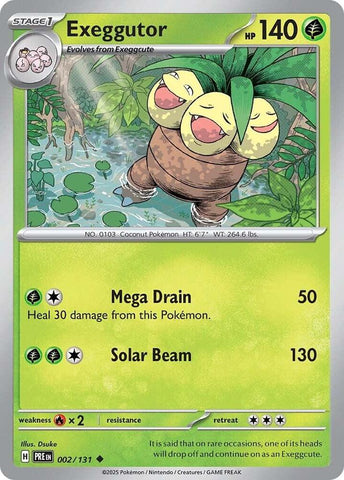 Exeggutor (002/131) [Scarlet & Violet: Prismatic Evolutions] - The Mythic Store | 24h Order Processing