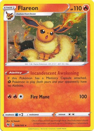 Flareon (026/185) (Cosmos Holo) [Sword & Shield: Vivid Voltage] - The Mythic Store | 24h Order Processing