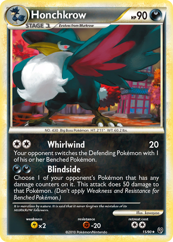 Honchkrow (15/90) [HeartGold & SoulSilver: Undaunted] - The Mythic Store | 24h Order Processing