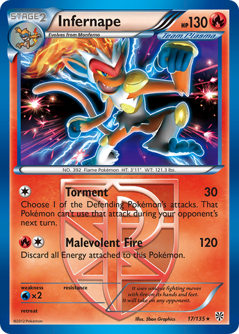 Infernape (17/135) [Black & White: Plasma Storm] - The Mythic Store | 24h Order Processing