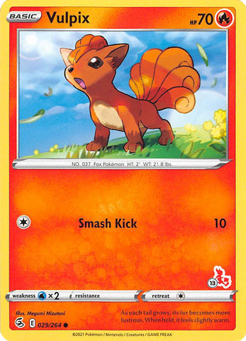 Vulpix (029/264) (Cinderace Stamp #13) [Battle Academy 2022] - The Mythic Store | 24h Order Processing