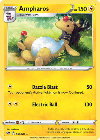 Ampharos (057/189) [Sword & Shield: Darkness Ablaze] - The Mythic Store | 24h Order Processing