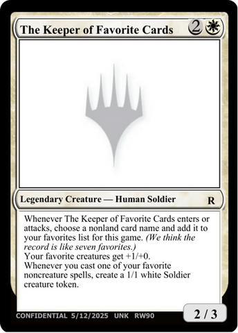The Keeper of Favorite Cards (5/12/2025) [Unknown Event] - The Mythic Store | 24h Order Processing