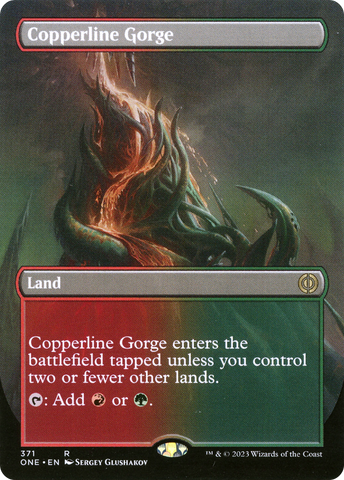 Copperline Gorge (Borderless Alternate Art) [Phyrexia: All Will Be One] - The Mythic Store | 24h Order Processing
