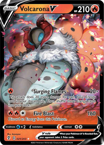 Volcarona V (021/203) [Sword & Shield: Evolving Skies] - The Mythic Store | 24h Order Processing