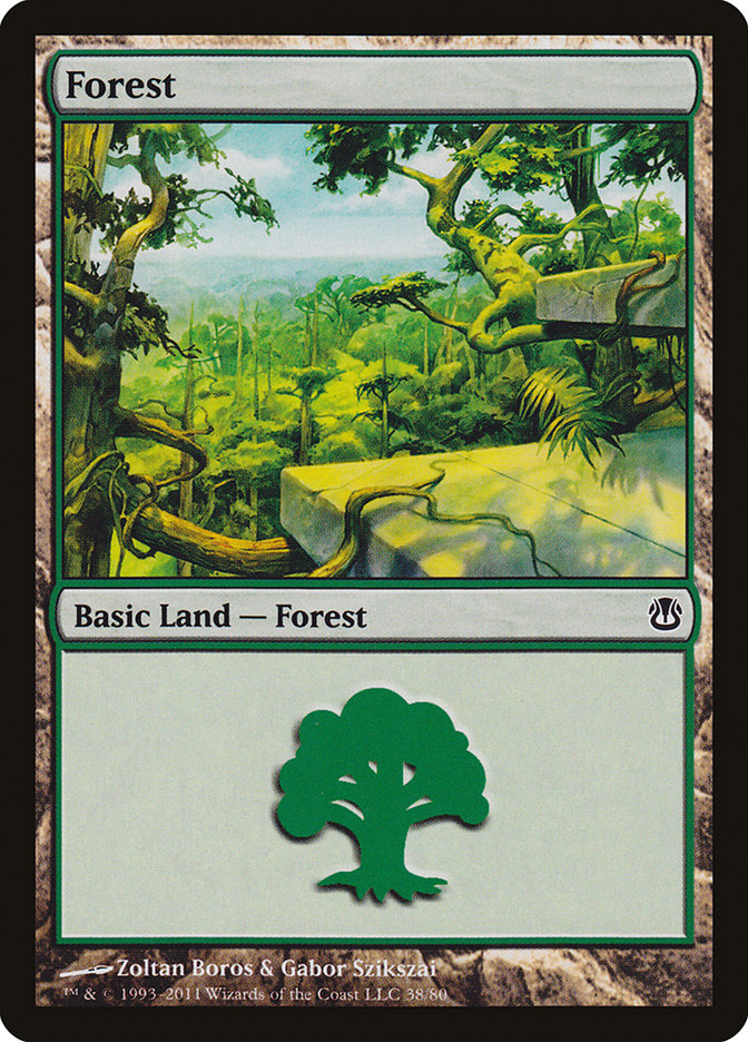 Forest (38) [Duel Decks: Ajani vs. Nicol Bolas] - The Mythic Store | 24h Order Processing