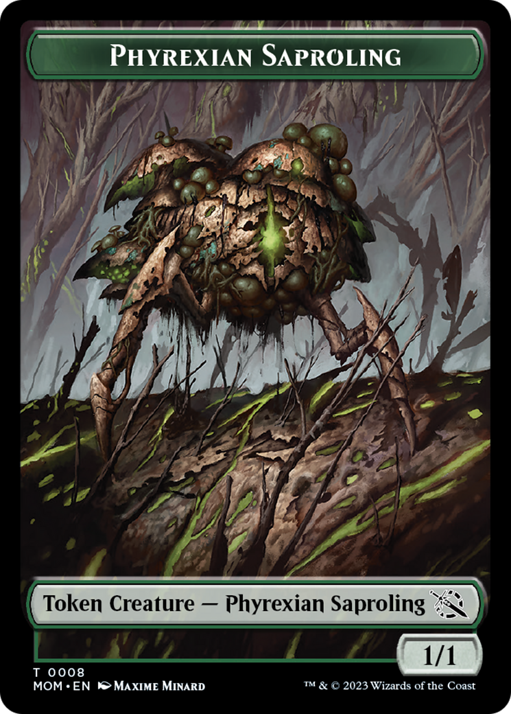 Treasure (21) // Phyrexian Saproling Double-Sided Token [March of the Machine Tokens] - The Mythic Store | 24h Order Processing