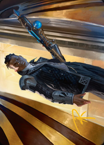 Backup Agent Art Card (Gold-Stamped Signature) [Streets of New Capenna Art Series] - The Mythic Store | 24h Order Processing