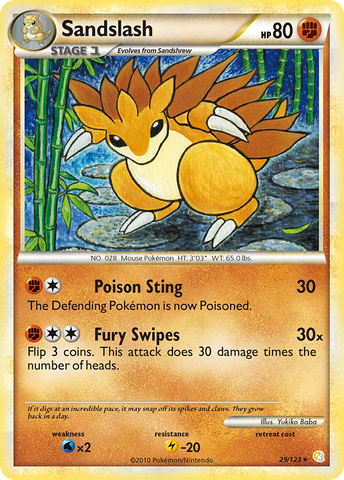 Sandslash (29/123) [HeartGold & SoulSilver: Base Set] - The Mythic Store | 24h Order Processing