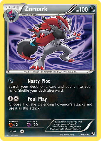 Zoroark (71/114) (Theme Deck Exclusive) [Black & White: Base Set] - The Mythic Store | 24h Order Processing