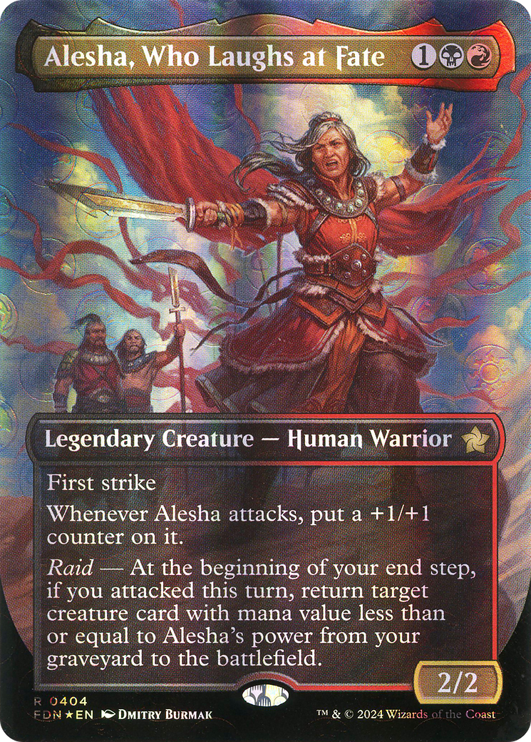 Alesha, Who Laughs at Fate (Borderless) (Mana Foil) [Foundations] - The Mythic Store | 24h Order Processing