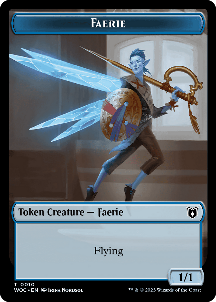 Faerie // Saproling Double-Sided Token [Wilds of Eldraine Commander Tokens] - The Mythic Store | 24h Order Processing