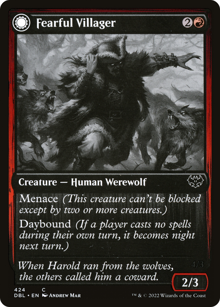 Fearful Villager // Fearsome Werewolf [Innistrad: Double Feature] - The Mythic Store | 24h Order Processing