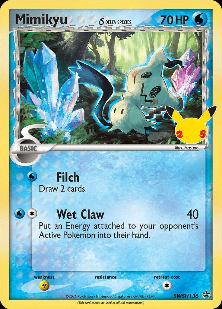 Mimikyu (SWSH136) (Delta Species) (Celebrations) [Sword & Shield: Black Star Promos] - The Mythic Store | 24h Order Processing