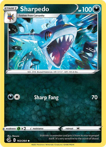 Sharpedo (163/264) [Sword & Shield: Fusion Strike] - The Mythic Store | 24h Order Processing