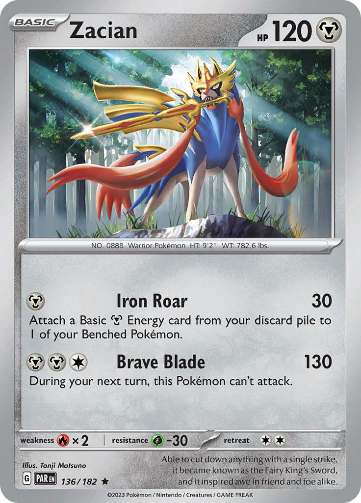 Zacian (136/182) [Scarlet & Violet: Paradox Rift] - The Mythic Store | 24h Order Processing