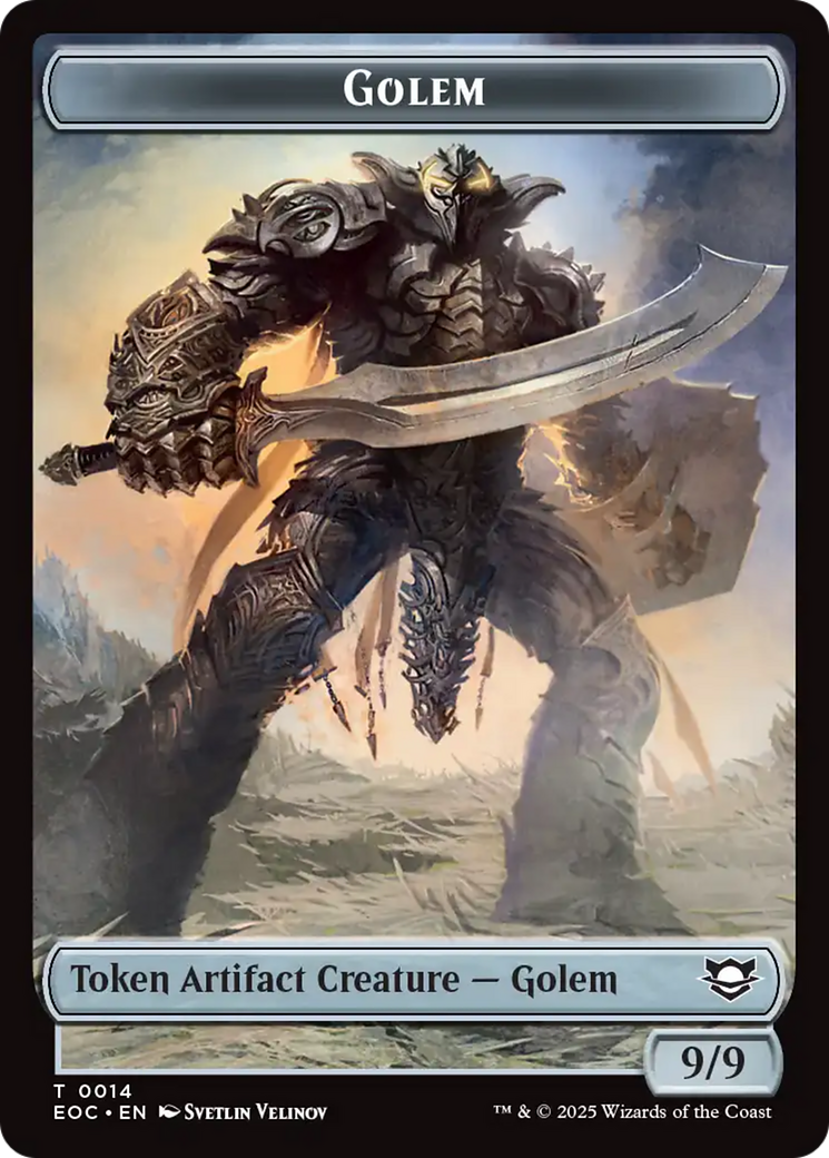 Elemental (0007) // Golem (0014) Double-Sided Token [Edge of Eternities Commander Tokens] - The Mythic Store | 24h Order Processing